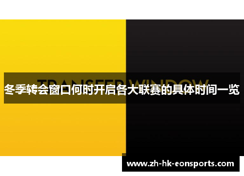 冬季转会窗口何时开启各大联赛的具体时间一览 冬季转会窗口何时开启各大联赛的具体时间一览